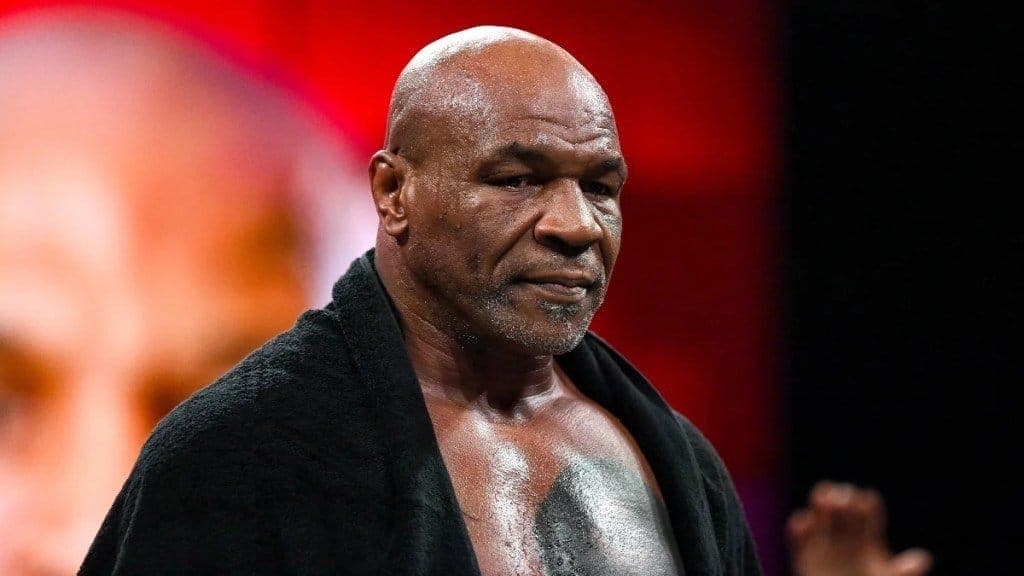 Mike Tyson photographed in close-up, looking off camera